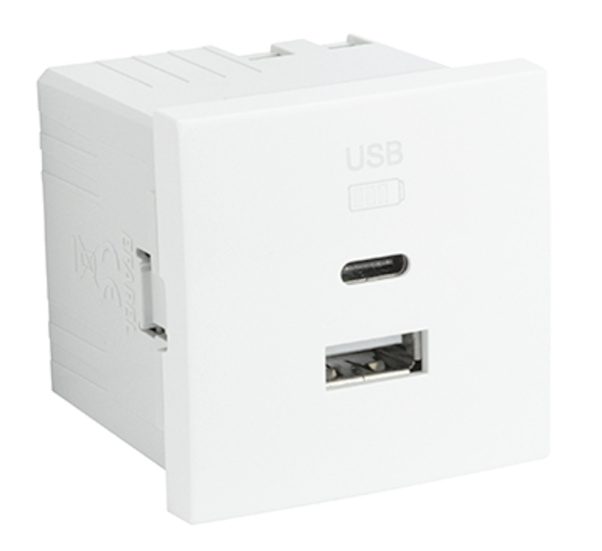 USB Double Charger Type A + Type C - 2 Modules
