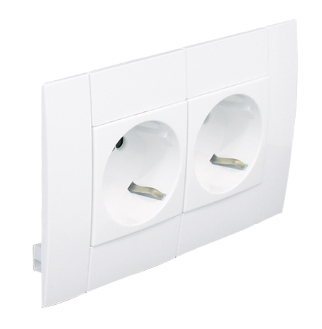 Tomada Dupla Schuko Modular L75 - 4 Módulos